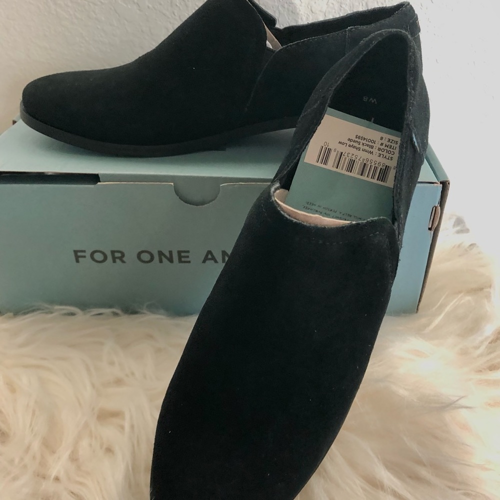 Toms Black Suede Women's Shaye Low Booties